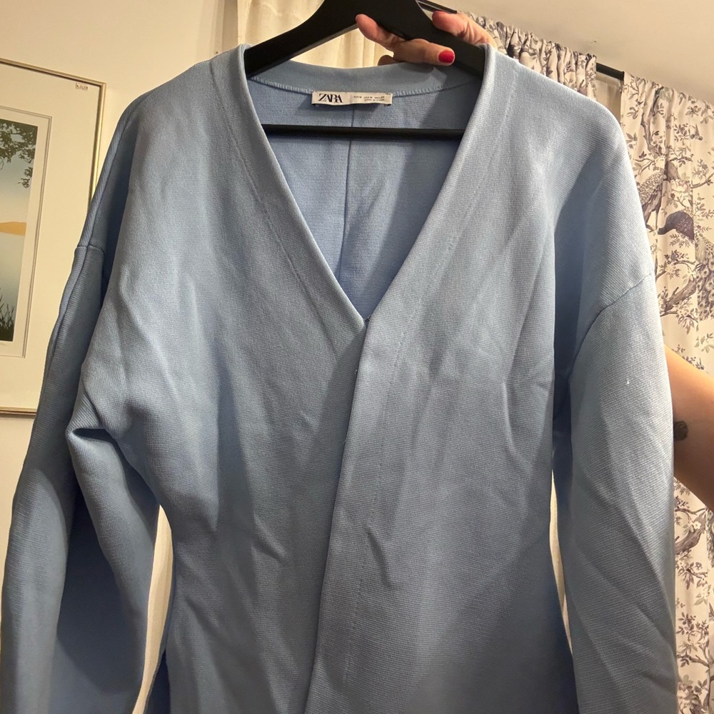 Zara Sky Blue Long Sleeve Top